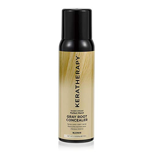 Keratherapy Perfect Match Gray Root Concealer, Keratin Infused Gray Root Cover Up Spray, Blonde Color, 3 Oz
