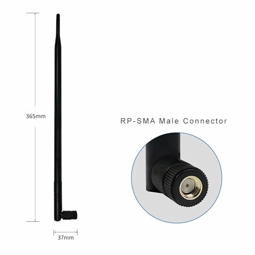 Miniatura 5 de O12s - Amplificador De Señal Wlan 18 Dbi, Con Conexión Rp-Sma, Antena Omnidireccional De 2,4 Ghz, Para Wifi, Wifi, Inalámbrica, Lan Y Puntos De Acceso, Router