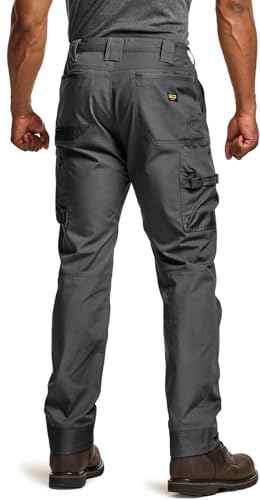 Image of CQR Men's Quick Dry Work Pants, Water Resistant Outdoor Tactical Pants, Lightweight Stretch Cargo Hiking Pants