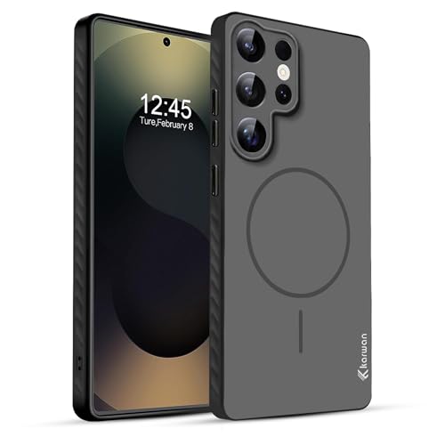 Image of KARWAN Slim Shockproof Back Case Cover Compatible with Samsung Galaxy S25 Ultra,Dual Layer Armor Protection with Matt Finish, Heavy Duty Cover with Magnetic MagEase Wireless Charging (Black)