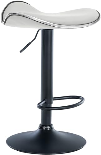 CLP Tabouret De Bar Pivotant Shanghai en Similicuir I Siège Ergonomique avec Hauteur Réglable I Piètement Trompette Repose-Pieds Metal Chromé,...
