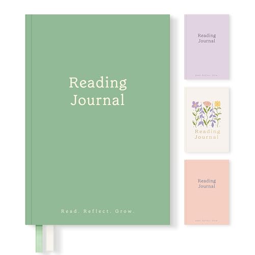 Verveorig Book Reading Journal with 60 Reviews Reading Accessories & Bookish Gifts for Books Lovers & Readers Women Hardcover Book Tracker Reading Log Journal 5.7 x 8.3 Green