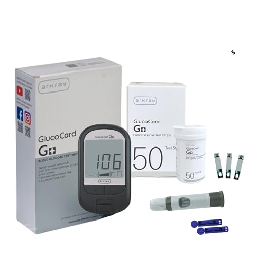 ARKRAY Glucocard G+ Advance Glucometer Kit | 50 Test Strips + 25 ...