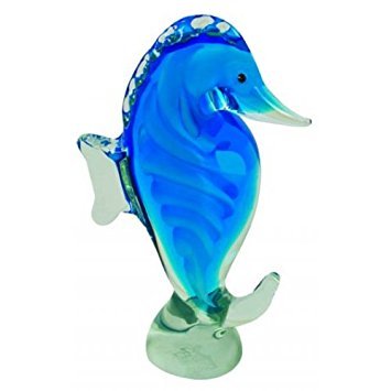 Seahorse Glass Collectible Figure, Paperweight, Home Office Decor, 5-inch