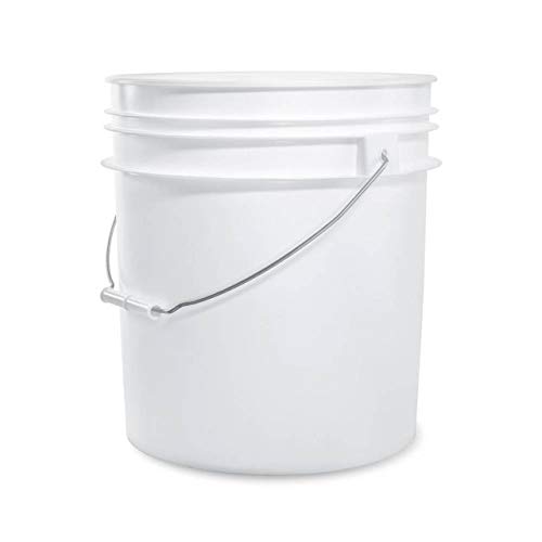 Image of ePackageSupply White 5-Gallon Bucket with Lid | Made in USA | Food Grade | Heavy-Duty Extra Durable Plastic Bucket | Multi-Use Food Grade Buckets with Lids | Easy Stack and Store | BPA Free | 5 Pack | Airtight Gasketed Tear Strip Lid, Heavy-Duty 90 Mil HDPE Plastic Pail, Bulk Storage, Food Safe Durable Container, Made in USA