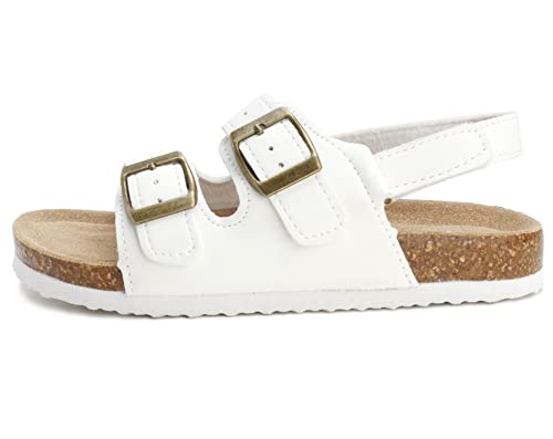 Image of PepStep Double Buckle Cork Footbed sandals for Boys or Girls - Comfortable Real Suede Insole - Arch Support - Light Weight