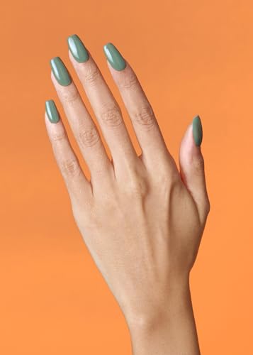 Image of ohora Semi Cured Gel Nail Strips (N Cream Leaf) - Green, Solid, Works with Any UV /LED Lamps, Salon-Quality, Long Lasting, Easy to Apply & Remove