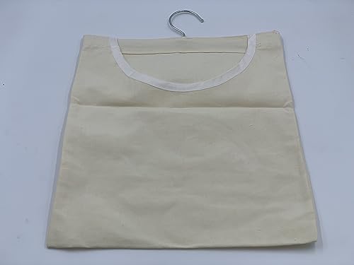 Pack of 2 Clothes Peg Bags, Clothes Peg Bag, 27 x 32 cm, Clothes Peg Bag with Hanger, Linen Bag, for Hanging, Storage, Reusable, Organiser for Bathroom, Wardrobe (Beige), beige, 27 X32 Cm - Image 8