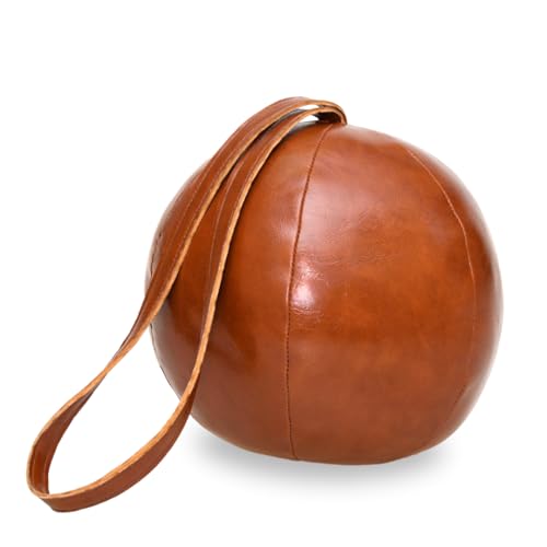 TOPANBIETER 999 Decorative Door Stop PU Leather Ball with Loop Door Holder Window Buffer Floor Stopper Door Stopper (PU Leather Ball with Loop)
