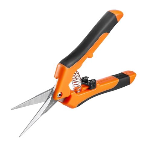 GROWNEER 1 Packs 6.5 Inch Pruning Shears Gardening Hand Pruning Snips Gardening Scissors with Straight Stainless Steel Precision Blades