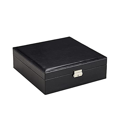 Hylotele Boîte À Bijoux - Boîte À Bijoux Boucle d'oreille Anneau Collier Organisateur de Rangement avec Miroir Double Couche en Cuir Étui À Bijoux pour Filles Femmes Cover