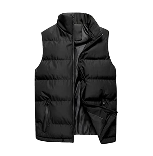Chaleco de algodón masculino grueso con cuello alto para evitar el frío en el cuello