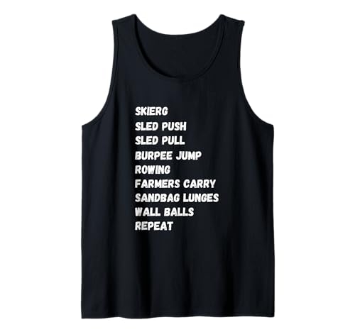 Skierg Sled Push Sled Pull Burpee Workout Fitness Race Tank Top – Miniatur