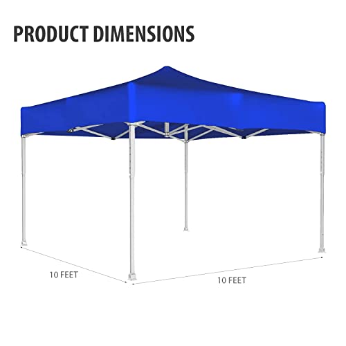 ORILEY Heavy Duty Foldable Gazebo Tent with 4 Side Open/Pop-up Canopy Tent for Garden and Promotional Activity (Blue- 10x10 ft, 22 Kg)