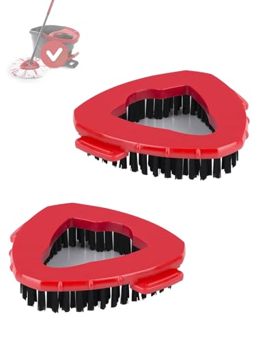 2 Pezzi Scrub Compatibile con Vileda Turbo Spin EasyWring, Triangolo Mop Spin Testa Mop Sostituzione Multifunzione Spazzola Testa del Tergicristallo Del Pavimento Spazzola per Bagno e Cucina