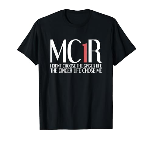 MC1R The Ginger Life Chose Me Funny Redhead T-Shirt, Men, Black, Small