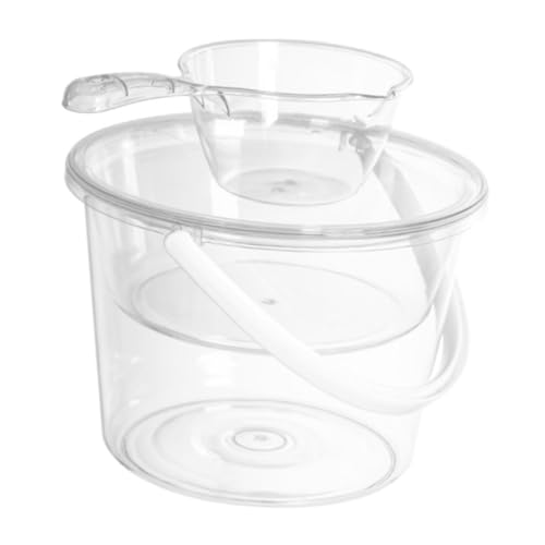 BESTYASH 1 Juego Cubo de Transparente con Asas y Cubo de Gran Capacidad con Cucharón y Jardinería y Uso Doméstico