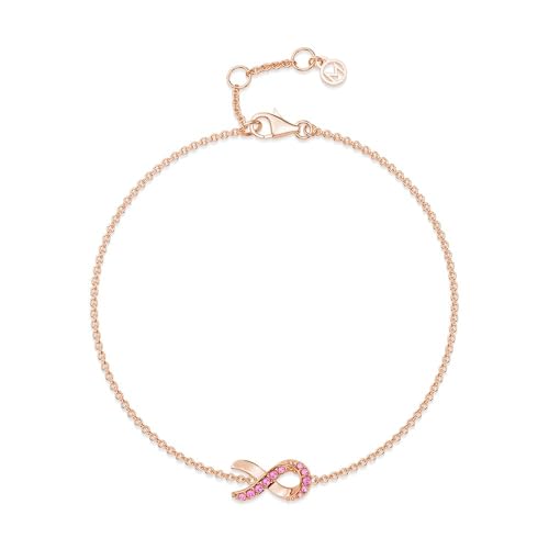 MSBLUE® Pink Ribbon Bracelet - Thoughtful Breast Cancer Gifts for Women, Sterling Silver with 14K Rose Gold Vermeil Finish & Elegant Gift Box2