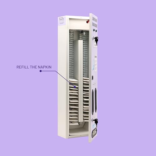 Image of By VP Industries (Push Button Operated | Capacity-100 Pads) Sanitary Napkin Vending Machine Vartical | Operates by Push Button to dispense a napkin without requiring payment.