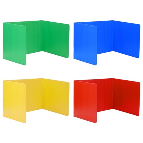 4-Pack Colorful Desk Privacy Dividers for Student Testing and Easy Privacy Protection Classroom...