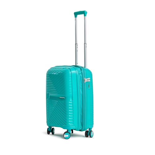 Image of Cabin 50cm (Small) Polypropylene 360 Degree 8 Wheels Trolley Bag for Travel Hard Case Luggage, Lightweight with Combination Lock & Robust Trolley with 3 Yrs Warranty (Teal)