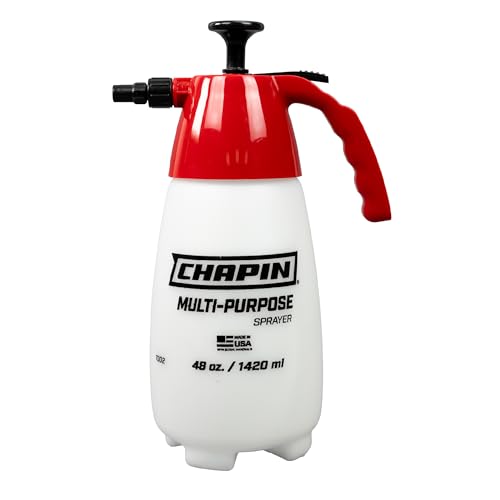 Chapin 1002 Handheld Pump Sprayer, 48oz, Multi‑Purpose, Lawn & Garden, Translucent Poly Tank, Wide‑Mouth Opening, Adjustable Cone Nozzle & Anti‑Clog Filter for Weed, Fertilizer & Pest Applications