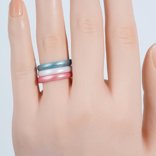 10/6 Pack Silicone Wedding Ring for Women, Thin and Braided Rubber Band, Fashion, Colorful, Comfortable fit, Skin Safe3
