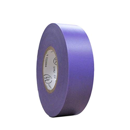 Image of TradeGear Colored Electrical Tape - PVC General Purpose - Waterproof, Flame Retardant, Rubber Based Adhesive, UL Listed - Rated for Max. 600V and 80oC Use - 60' x 3 /4 inch x 0.07 inch (1 Pk Purple)