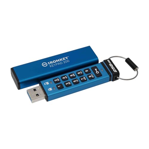 IronKey Keypad 200 Drive flash Type-A USB--stick met hardwareversleuteling FIPS 140-3 niveau 3 (aangevraagd) met XTS-AES 256-bits hardwareversleuteling- IKKP200/256GB