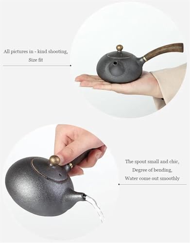 GTHTUHFD Vintage Ceramic Teapot Set - Japanese Style Kettle & Tea Service with Wood Handle for Kung Fu Tea - Image 5