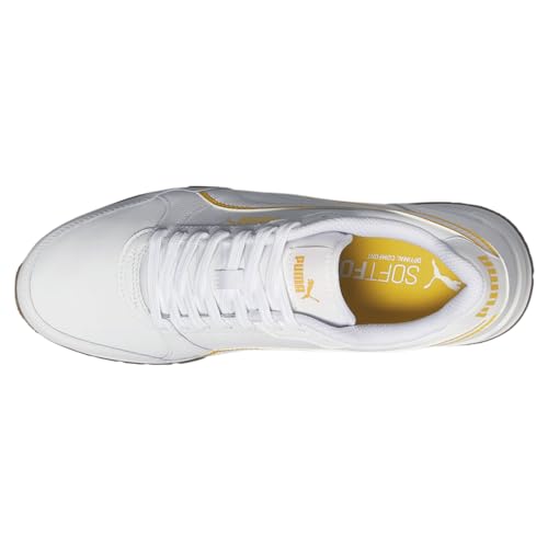 PUMA Mens St Runner V3 Bold Lace Up Sneakers Shoes Casual - White, Yellow4