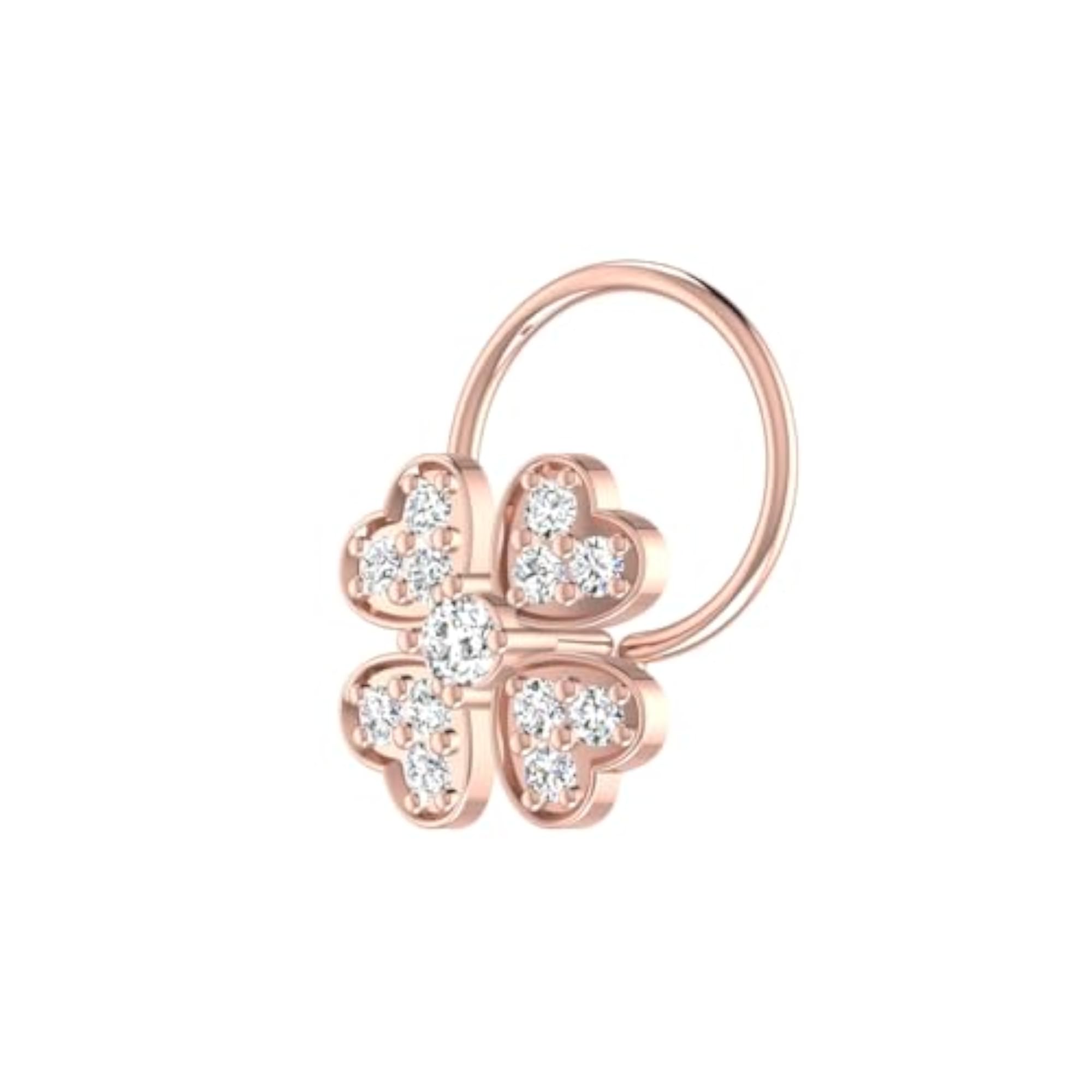 Women's 9K BIS Hallmarked Rose Gold Stud Nosering