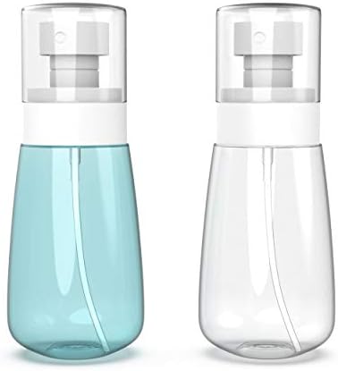 RELANOR Pack 2 Small Spray Bottle Travel Size 2oz/60ml - PETG Mist Spray Bottle Travel - Travel Spray Bottle Leak Proof - Mini Travel Sized Spray Bottles for Toners, Face & Hair Mist