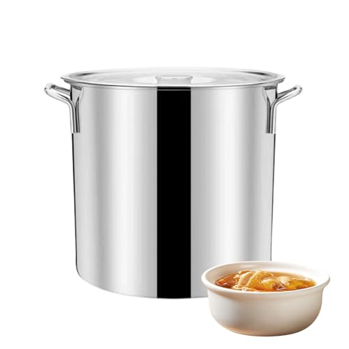 Seau rond en inox 201 de 35 L pour cuire de grands volumes sans débordement de sauce