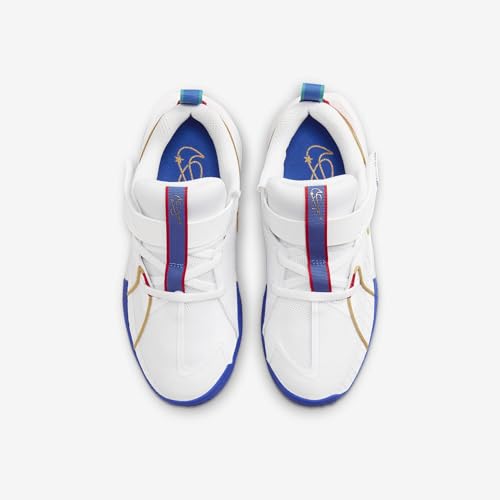 Nike G.T. Cut 3 SE Little Kids' Basketball Shoes (FJ7011-100, White/Game Royal/Glacier Blue/Metallic Gold) Size 134