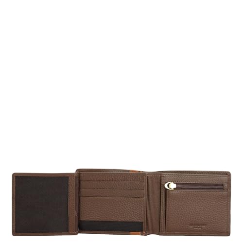 Image of Da Milano RFID Protected Leather Wallet for Men with Card Slot - Mocha Brown
