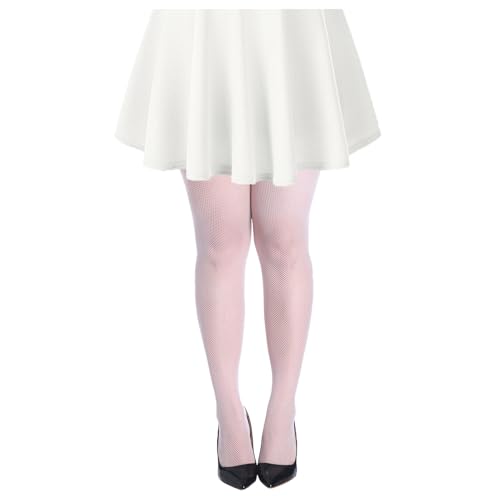 Image of Women High Waisted Fishnet Tights Footed Stockings Plus Size Stretchy Pantyhose