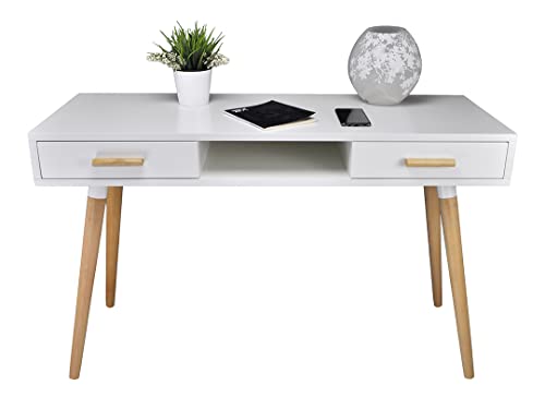 SAMIRA Consolle scrivania per cameretta e Ufficio in Stile Nordico Colore Bianco