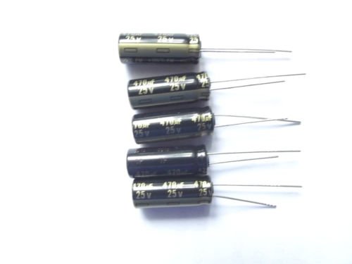  470UF 25V 105c Slimline LOW ESR Panasonic EEUFM1E471L Size 20mm x 8mm, radiale x5pcs
