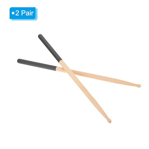 Baquetas de Madera de Arce 5A con Grip Antideslizante negras par miniatura 3