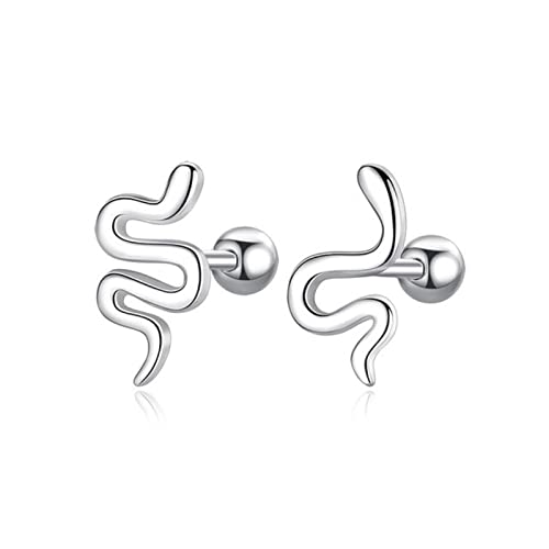 Boucles d'oreilles serpent argent sterling 925 bijoux fins minimalistes