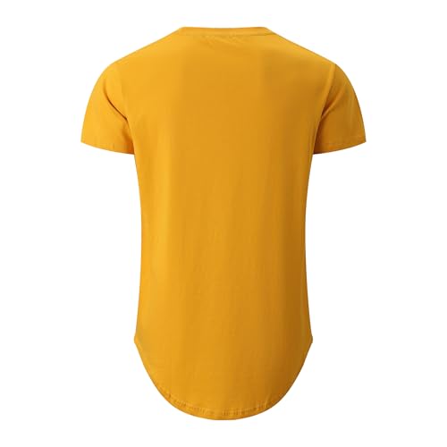 Image of YININF Men's T-Shirts Hipster Short Sleeve Solid Color Crew Neck Cotton Soft Fitted Tees