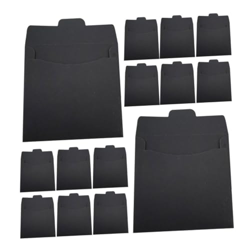 Générique 100 Pièces Pochettes CD Dvd Noir Papier Kraft Enveloppes CD Support De Stockage Couverture Enveloppes En Carton Dvd Papier