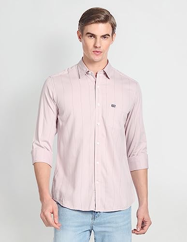 Image of Arrow Men's Cotton Striped Regular Fit Shirt