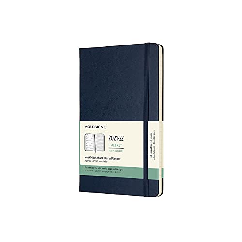 Agendas 2021 Moleskine - Agenda Semanal de 18 Meses, Agenda Semanal 2021/2022, Agenda Semana Vista con Tapa Dura y Cierre Elástico,...