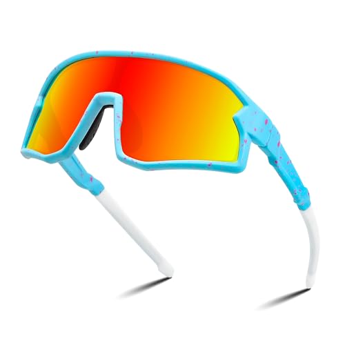 FEISEDY Kids Sunglasses Polarized Youth Baseball Sunglasses Sports Cycling Glasses for Boys Girls Age 4-8 B0183