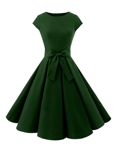 Image of Dressystar Women's Vintage 1950s A Line Cap Sleeve Cocktail Party Dress
