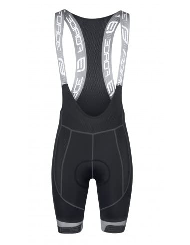 FORCE Pantaloncini ciclismo fondello in gel FAME nero - S