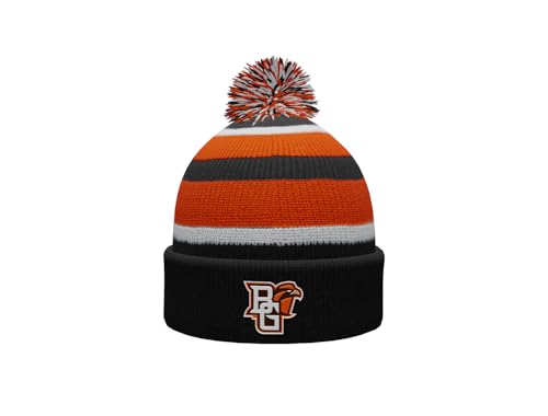 Sport Your Gear Bowling Green Falcons Prime Cuffed Fold Over Pom Pom Winter Knit Hat Beanie