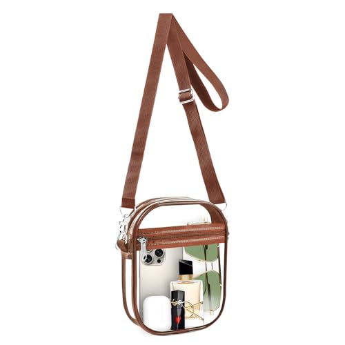 Image of Fibrdoo Clear Crossbody Purse Bag, Clear Bag Stadium Approved with Front Pocket for Concerts Sports Festivals